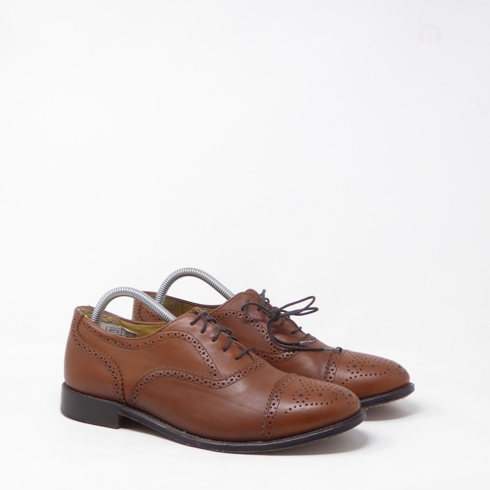 Brooks Brothers Mens Wingtip Oxford Shoes Brown Leather Brogue Cap Toe 9.5 D